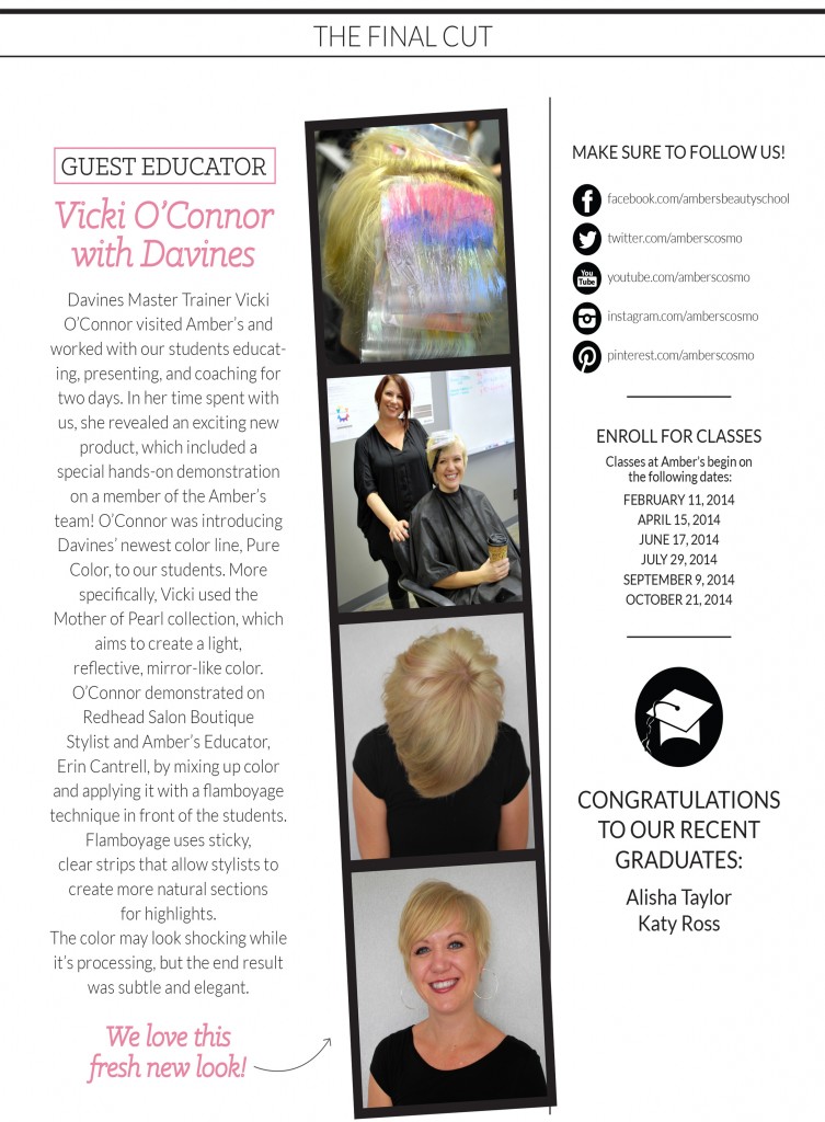 Amber's Beauty School - November 2013 Newsletter