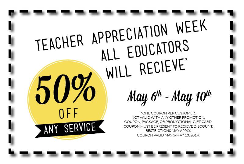 Teacher Appreciation Week Coupon Amber's Beauty School
